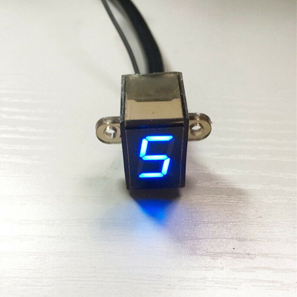Motorcycle Gear Blue - LED オートバイギアインジケーター 06 速シフト用 防水 クリアブルーディスプレイと信頼性の高いプラスチック構造