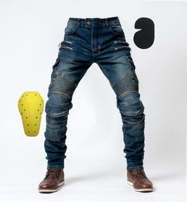 Motorcycle Gear Jeans - メンズバイクパンツ,メンズジーンズ,落下防止,レジャー,オフロード,保護具付き,4ピース