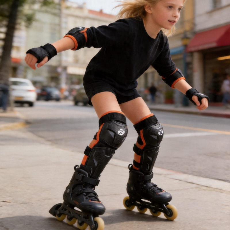 Knee Guard Hard - JCAA子供用膝肘ガード、ハードシェル、サイクリング、スケートボード、ローラーブレード、オートバイ用キッズプロテクターパッド