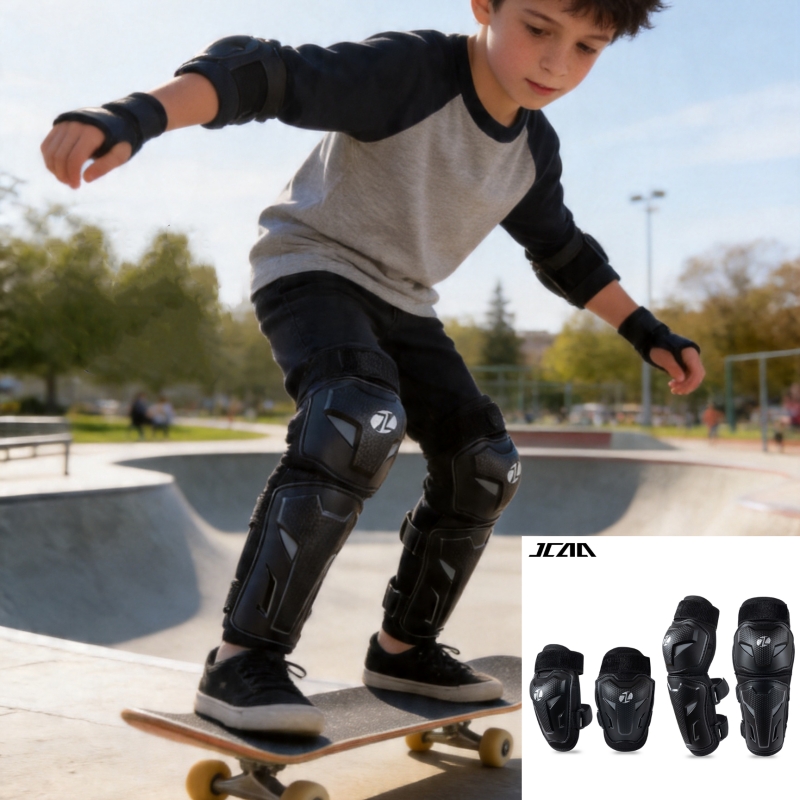 Knee Guard Hard - JCAA子供用膝肘ガード、ハードシェル、サイクリング、スケートボード、ローラーブレード、オートバイ用キッズプロテクターパッド