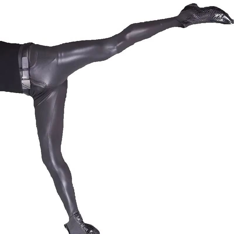 Motorcycle Gear Jeans - ファッションスキニージーンズセクシーなカジュアルズボン男性スリムペンシルパンツレギンスオートバイ高弾性 PU スキニーレザーパンツ
