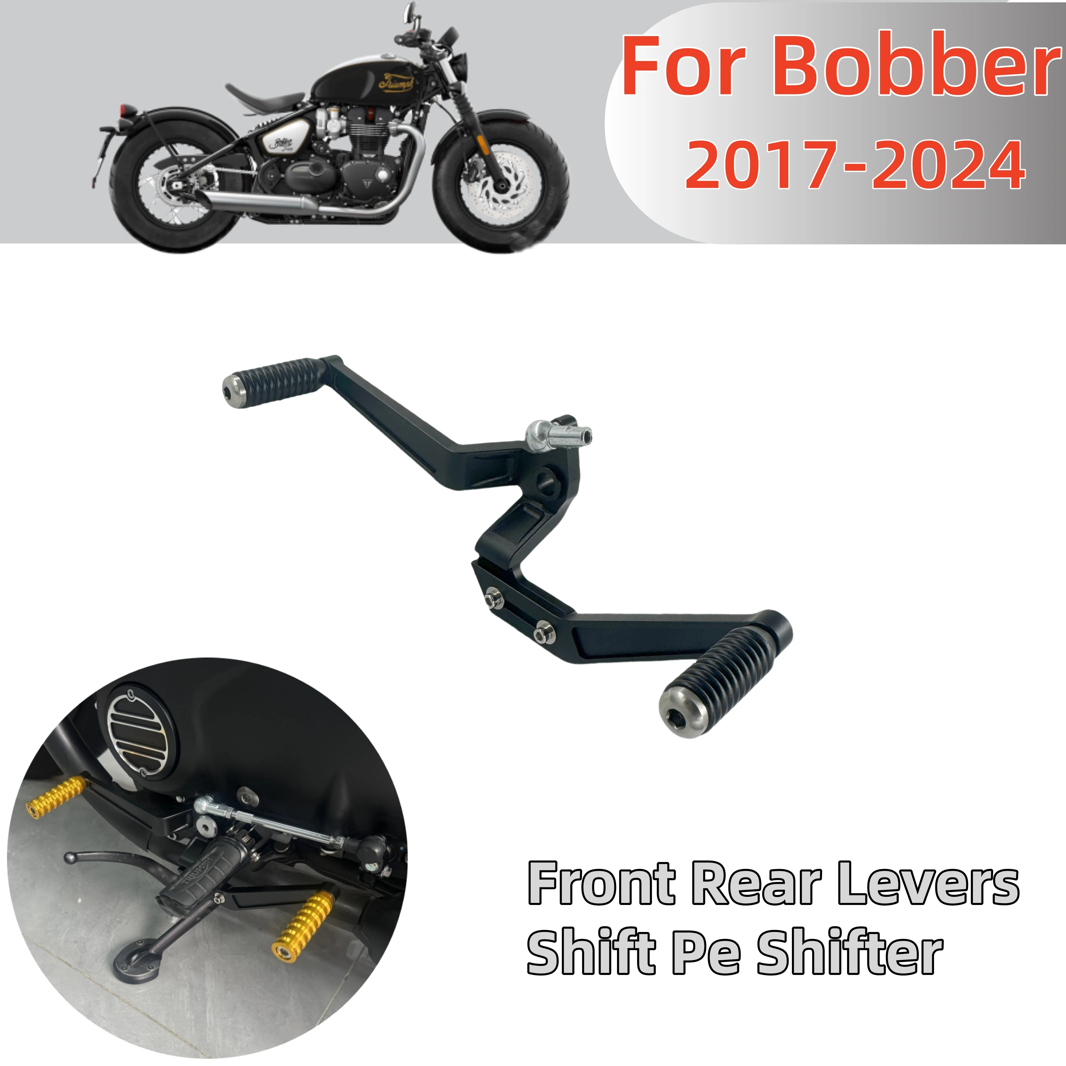 Motorcycle Gear Lever Extender - オートバイアクセサリー調整可能なシフトペダルドライバーフロントリアレバーシフトペグシフタートライアンフボンネビル Bobber1200