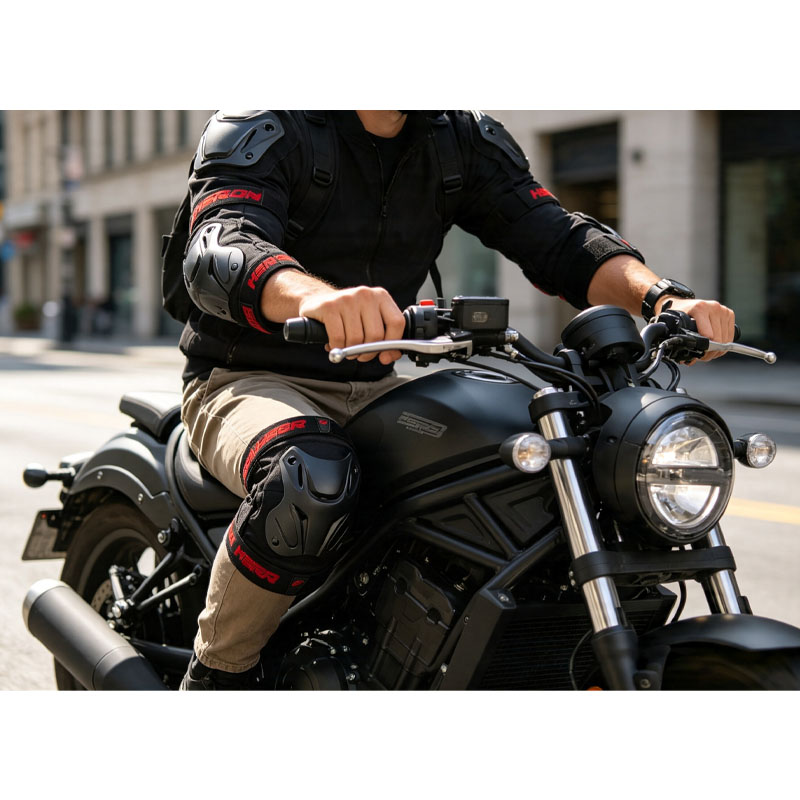 Knee Guard Hard - 耐衝撃性モトクロス膝肘プロテクター、ハードショックアブソーバーシェル、調整可能なブレース、オートバイMXライディングガード