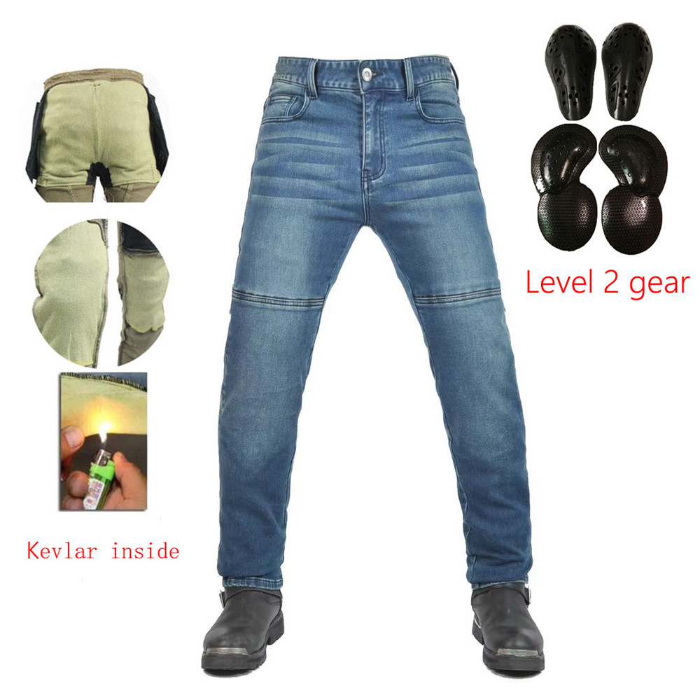 オートバイ乗馬用ジーンズパンツ ソフト弾性インセットギア 耐 - Motorcycle Gear Jeans のレビューと価格