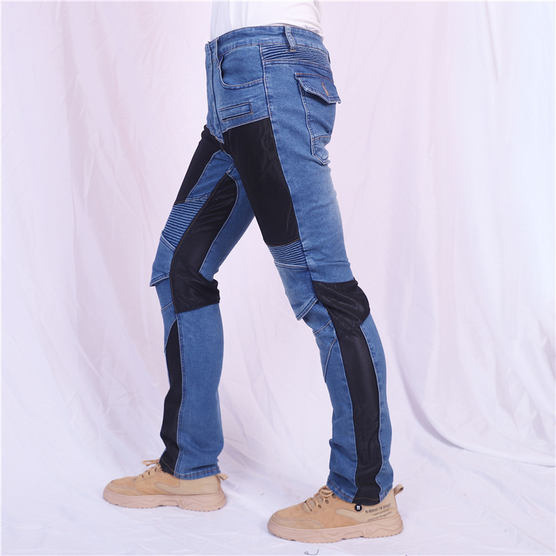 メンズ夏用通気性バイクライディングジーンズ、アウトドアモトク - Motorcycle Gear Jeans のレビューと価格