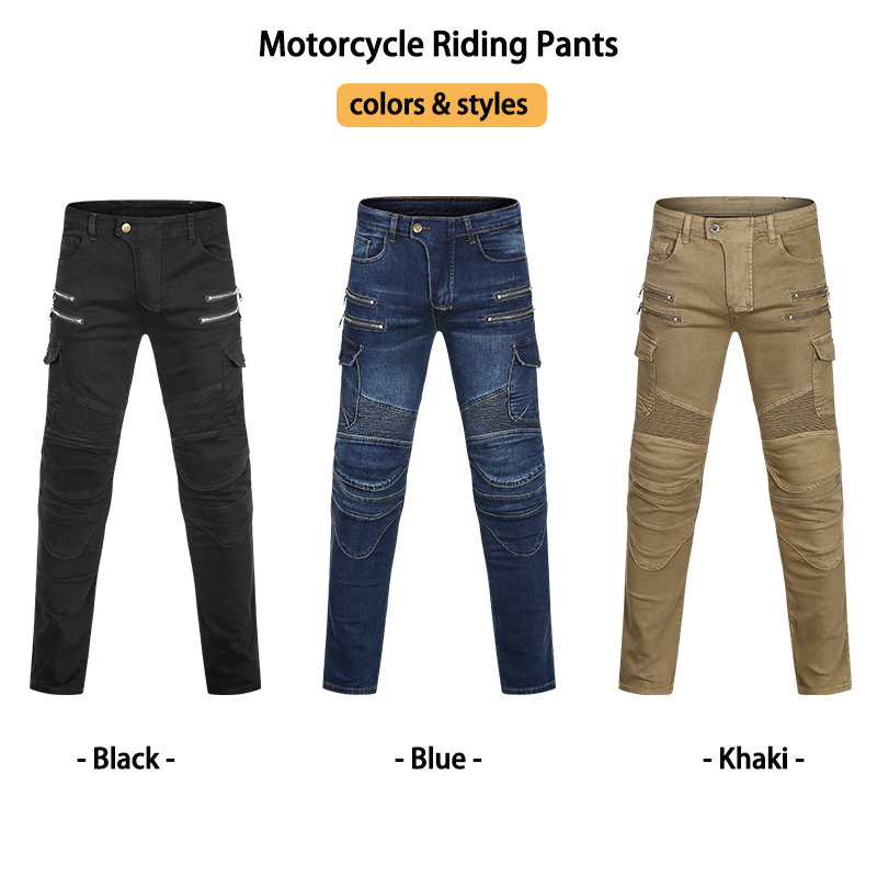 メンズ・レディース スリムフィット ジッパー付きデニム バイ - Motorcycle Gear Jeans のレビューと価格