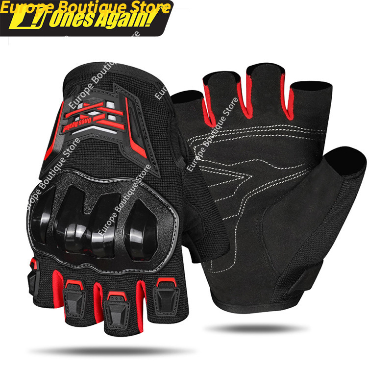 夏用通気性ハーフフィンガーオートバイグローブ、耐衝撃・滑り止 - Motorcycle Wearing Gear のレビューと価格