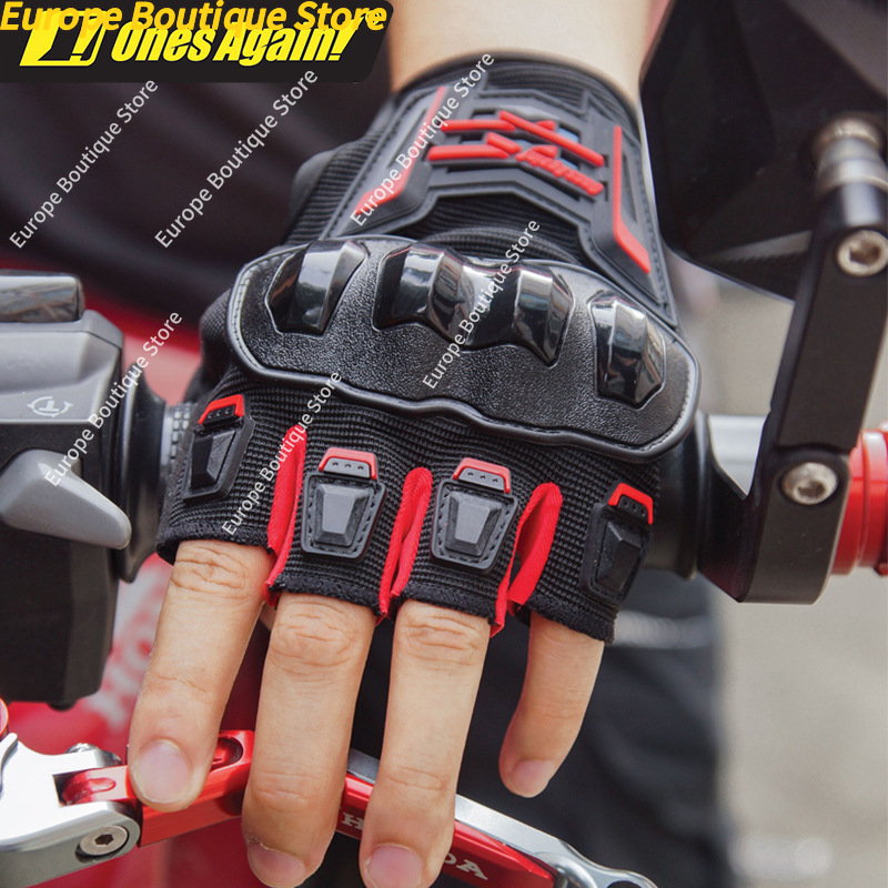 夏用通気性ハーフフィンガーオートバイグローブ、耐衝撃・滑り止 - Motorcycle Wearing Gear のレビューと価格