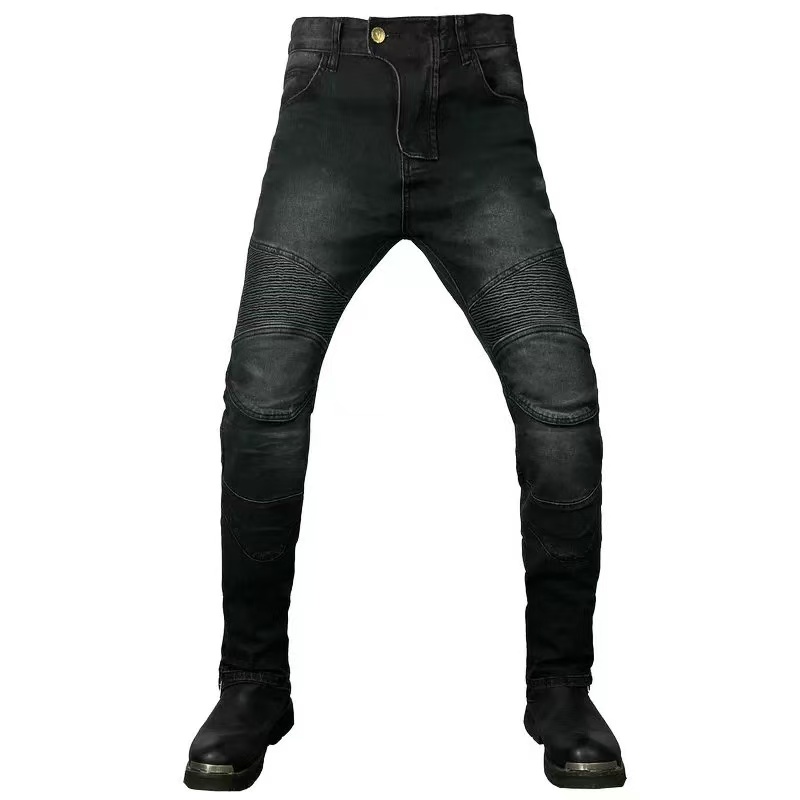 男性用の黒とグレーのモトクロスパンツ,取り外し可能な鎧,保護 - Motorcycle Gear Jeans のレビューと価格