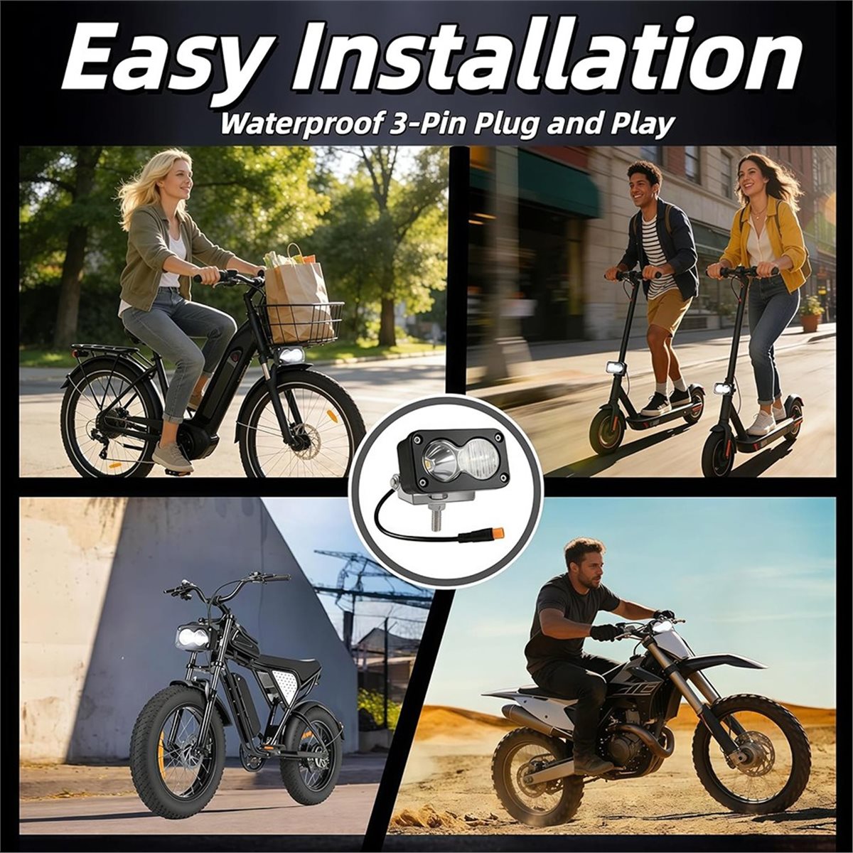 PHONE&GEAR 3インチLEDポッドスポットライトヘッ - Motorcycle Gear Manufacturers のレビューと価格