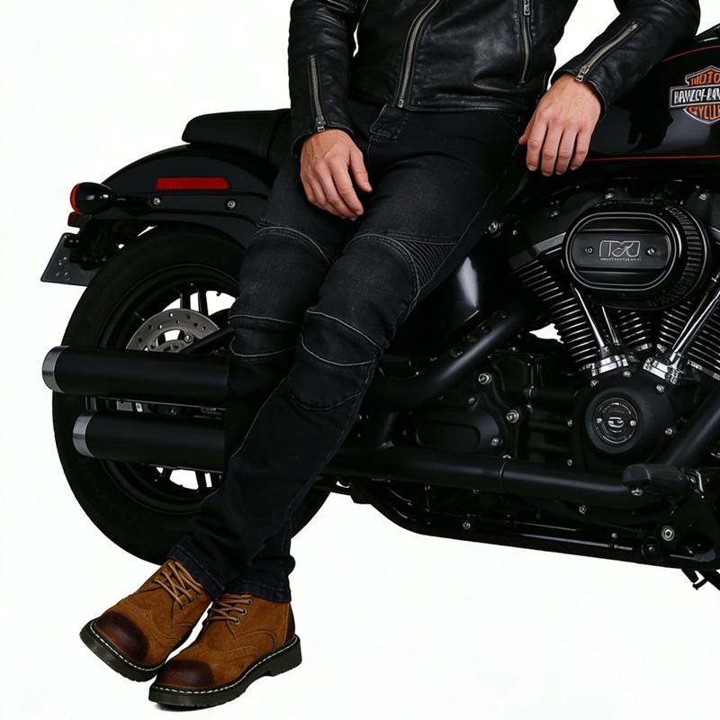 メンズブラックモーターサイクルダートバイクジーンズオフロード - Motorcycle Gear Jeans のレビューと価格