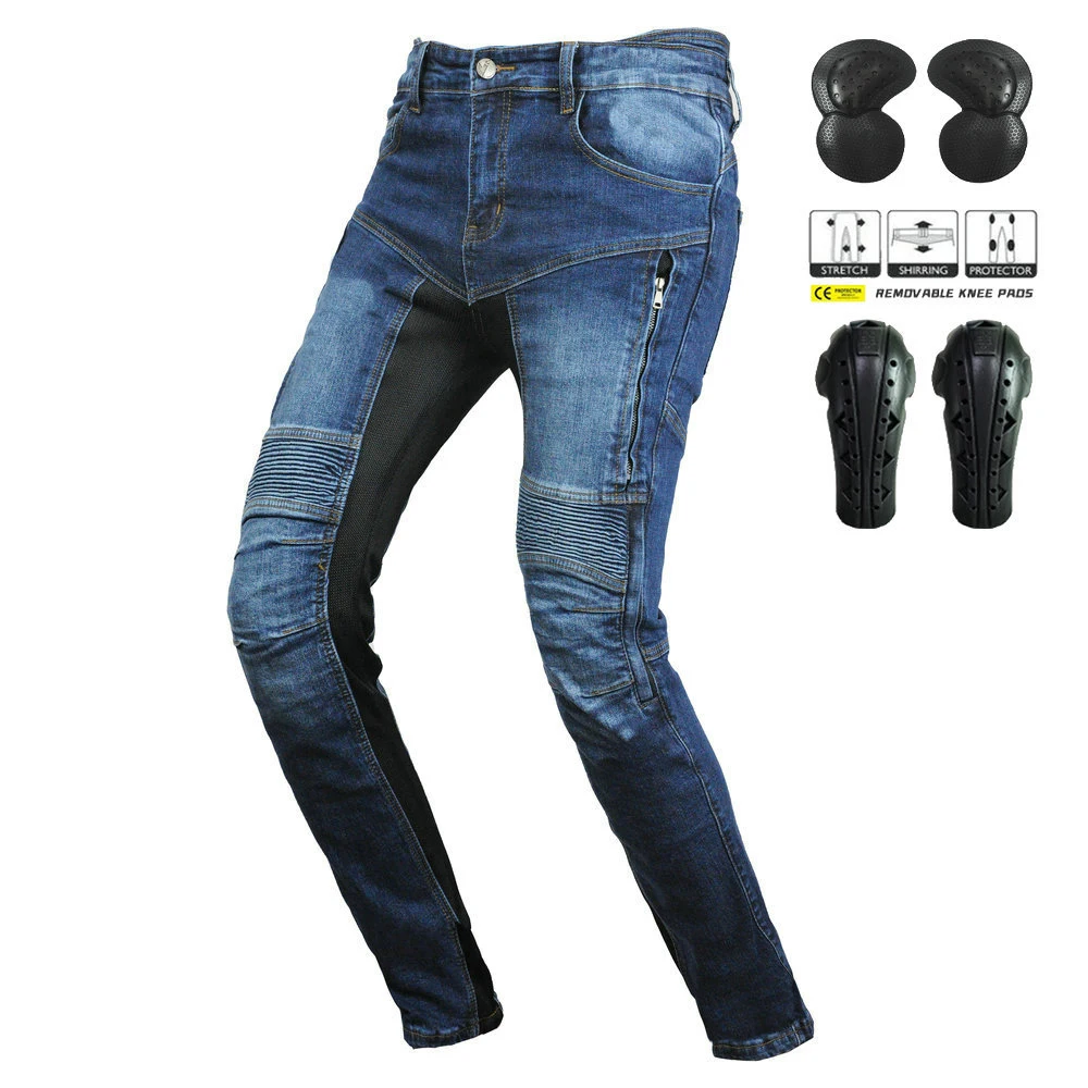 オートバイ用ジーンズ 通気性 ハイウエスト バイク用ライディ - Motorcycle Gear Jeans のレビューと価格