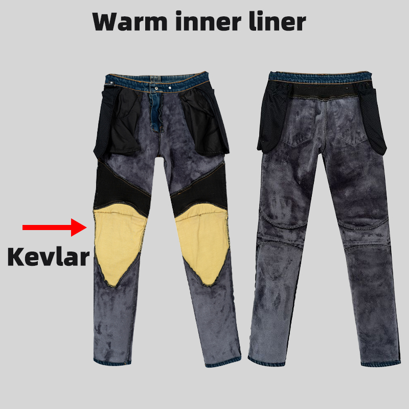 冬用バイクパンツ 暖かい メンズ ケブラー ジーンズ アウト - Motorcycle Gear Jeans のレビューと価格