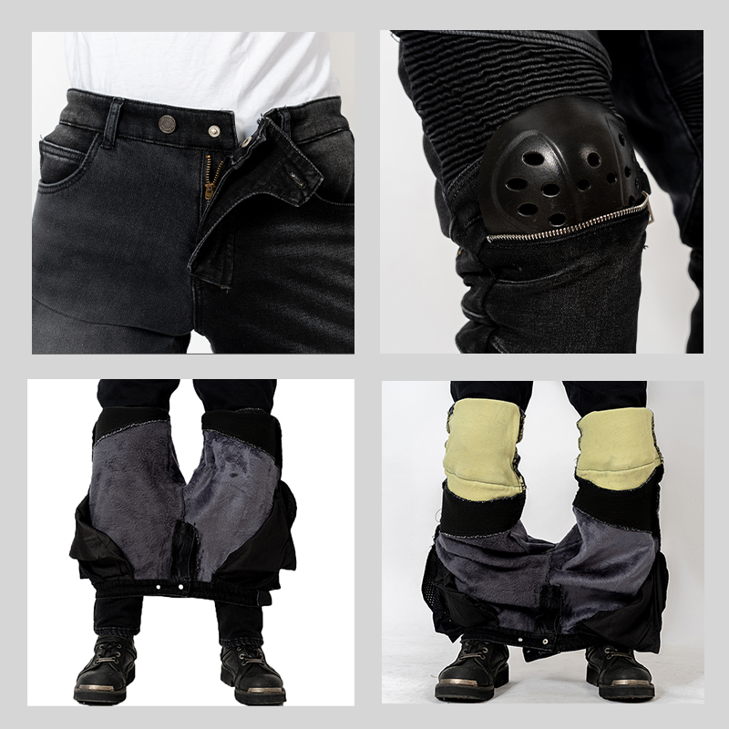 冬用バイクパンツ 暖かい メンズ ケブラー ジーンズ アウト - Motorcycle Gear Jeans のレビューと価格