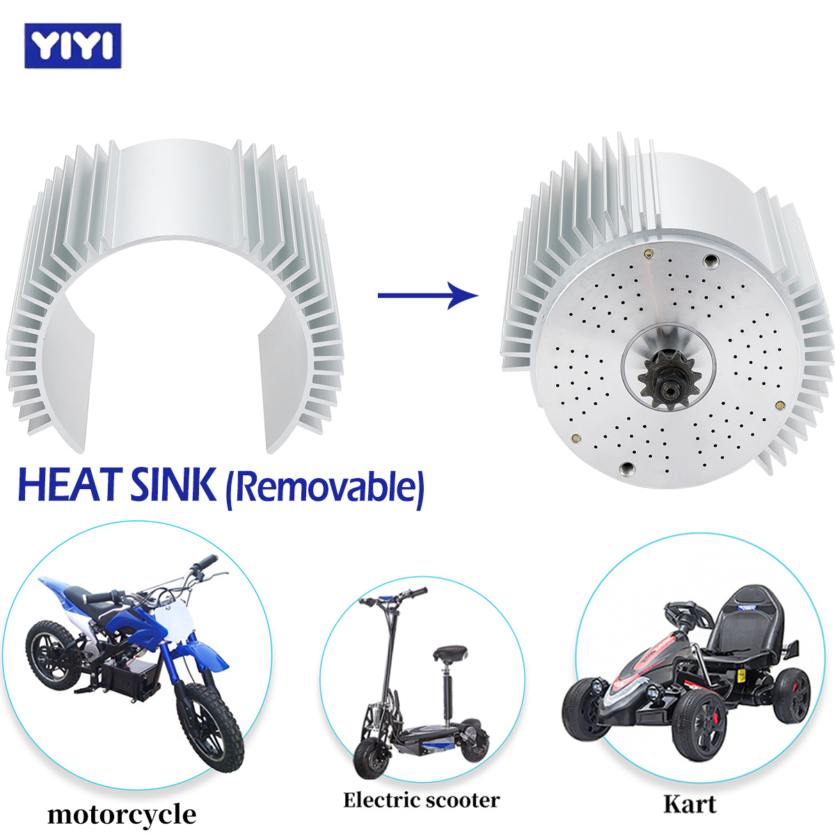 72V 3000W モーター、ヒートシンク付き電動ブラシレス - Motorcycle Gear Hub のレビューと価格