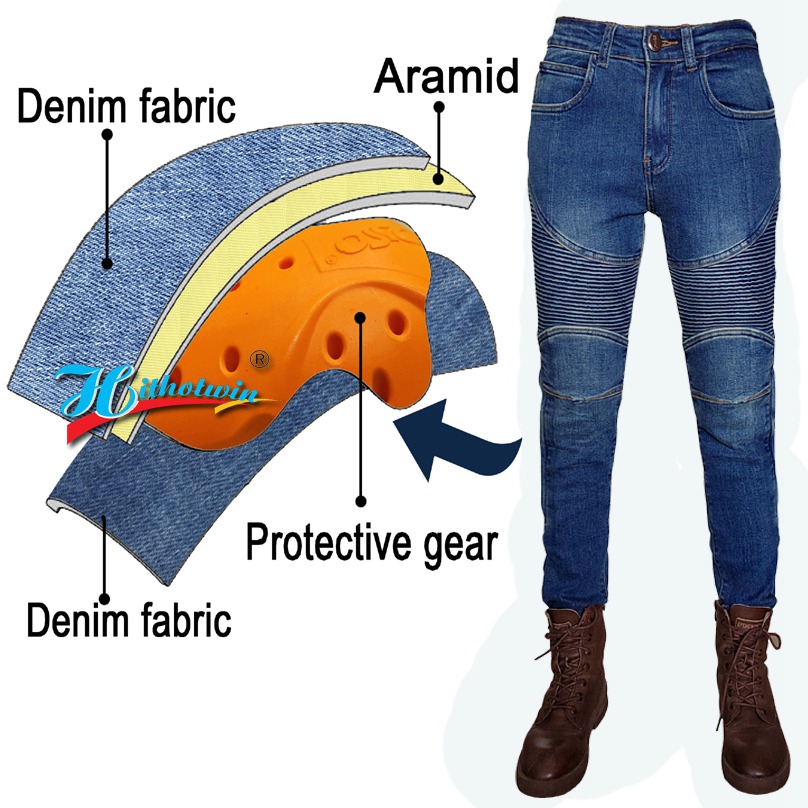 女性用バイクジーンズ ケブラー モトパンツ 保護ギア ライデ - Motorcycle Gear Jeans のレビューと価格