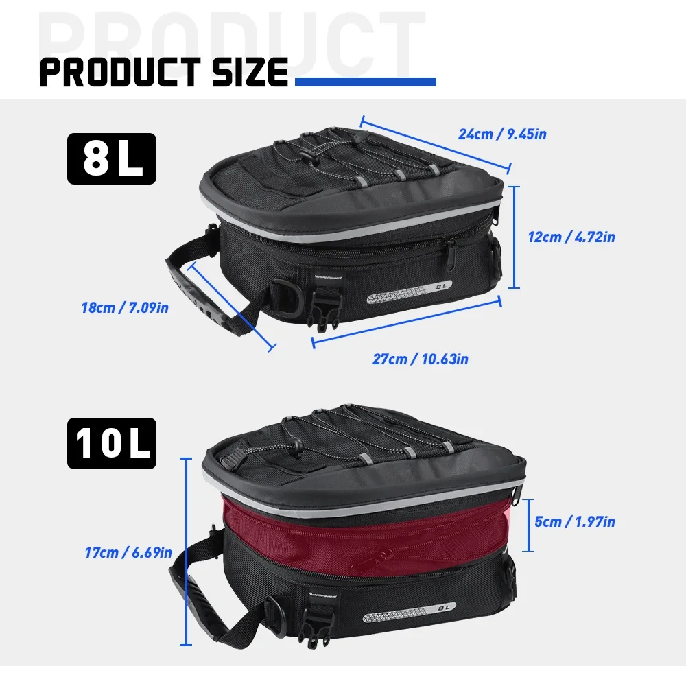 オートバイリアシートバッグ荷物ラックテールバッグ防水トラベル - Tail Bag Rack のレビューと価格